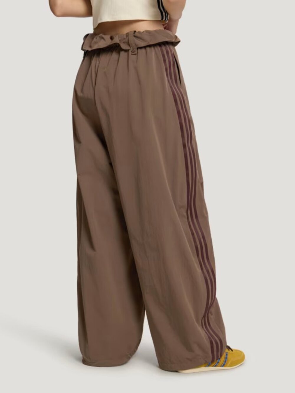 adidas originals women's brown 'curved pants' waistband detail BNWT size M, L - Picture 2 of 16